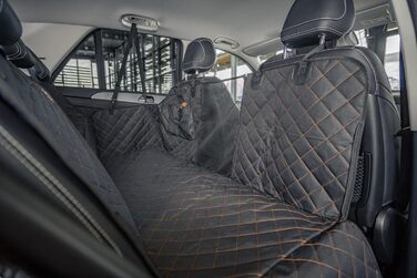 Захист сидінь автомобіля ForYou® з підстилкою для собак - Водовідштовхувальний захист сидінь для собак з боковими панелями та віконцем, стійкий до подряпин, преміум-якість, Made in Germany