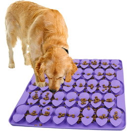 Силіконова килимок-нюхалка для собак середнього розміру, фіолетовий, для повільного годування, з присосками