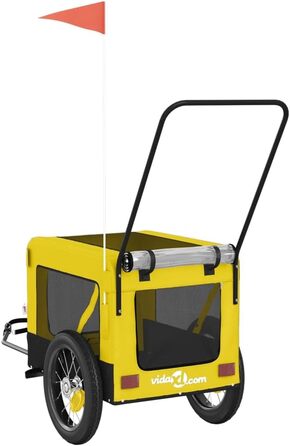 Причіп для велосипеда ZEYUAN для собак (жовто-чорний), оксфордська тканина та сталь, вантажний причіп, ручний візок