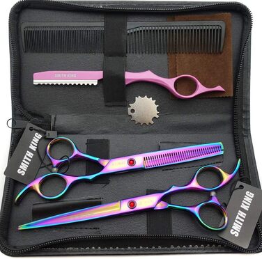 Набір професійних японських ножиць для волосся Smithking 7.0 дюймів - ножиці для стрижки та ножиці для розрідження з лезами з нержавіючої сталі
