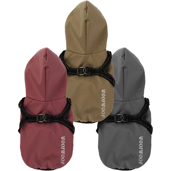 Водонепроникний дощовик для собак, дощова куртка з капюшоном для тварин, червоний, розмір XXL (56 см)