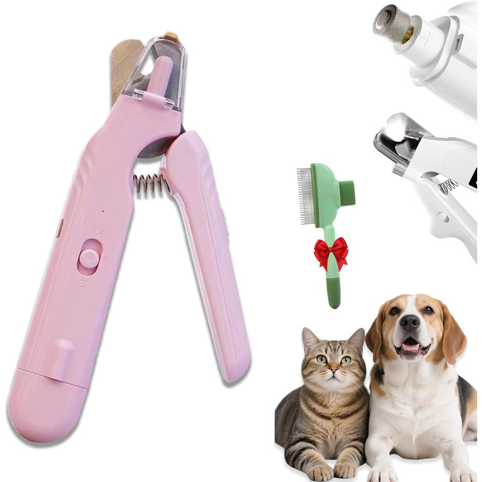 Кліщі для обрізання кігтів тварин з підсвічуванням Le-Licht 2-в-1, для котів та собак