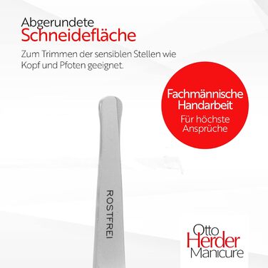 Ножиці Otto Herder для стрижки подушечок лап собак, нержавіюча сталь, 10 см