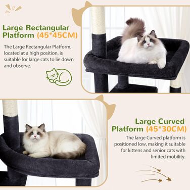 Комплекс для котів Globlazer Kratzbaum 189 см з будиночком, платформою та іграшками, темно-сірий