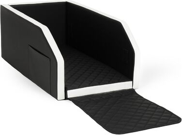 Автоматичне ліжко для собак у авто, 55x100 см, чорно-біле. Модульне ліжко-сидіння для собак у машину.