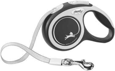 Рулетка для собак FLEXI New Comfort XS 3 м, до 12 кг, сіро-чорна, ергономічна, з міцною стрічкою
