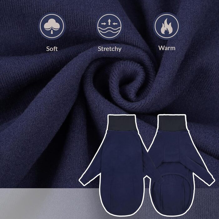 Теплий плед для породистих собак: Віппет, Грейхаунд, інші породи. Плед-піжама, темно-синій, розмір S