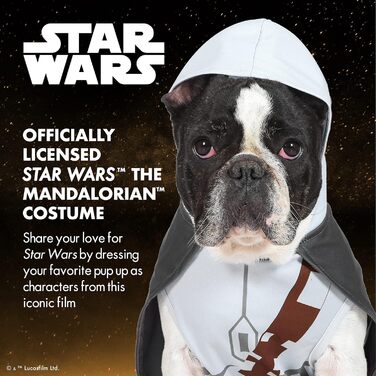Офіційний костюм Мандалорця Star Wars для собак, розмір L, поліестер, з капюшоном та накидкою