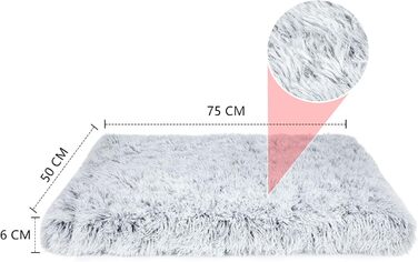 М'який матрац для собаки, неслизька підкладка, крісло-гніздо для великих собак, сірий, 100 x 60 см (75x50 см)