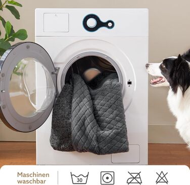 Ортопедичне ліжко для собак JOEJOY, великі породи, миюче, з неслизьким покриттям, кошик для собак з м'якого штучного хутра, 107x76x24 см, XL, сірий