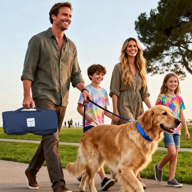 Килимок для собак та котів, 95x65 см, ортопедичний, вологостійкий, для подорожей, авто, outdoor (Блакитний)