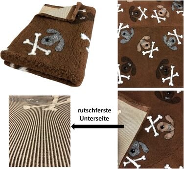 Лежанка для собак Elropet Premium: коврик, килимок, лежанка для маленьких та великих собак, неслизька, розмір M (100x80 см), колір коричневий