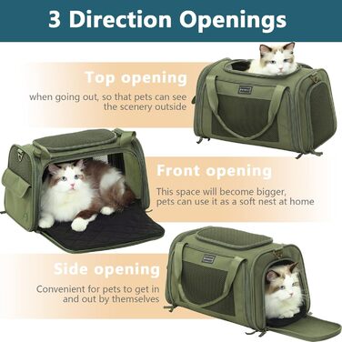 Складана переноска для котів і малих собак Petsfit, авіаційна сумка з м’якою подушкою та плечовим ременем