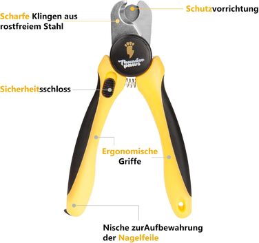 Професійна ножиця для догляду за кігтями собак Thunderpaws з захистом, замком безпеки та пилочкою (середній-великий, зелений)