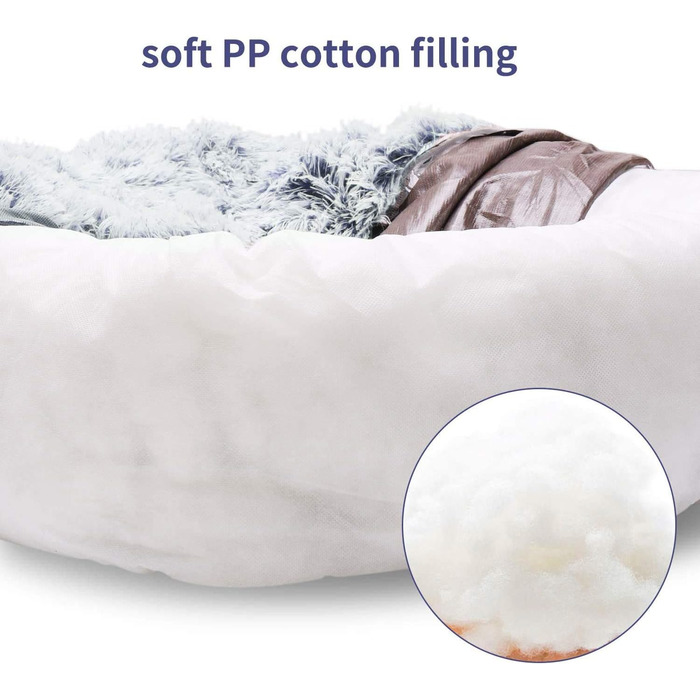 Кругле ліжко для собак та котів, Deluxe, сірий колір, Ø 60 см, зручне та миється