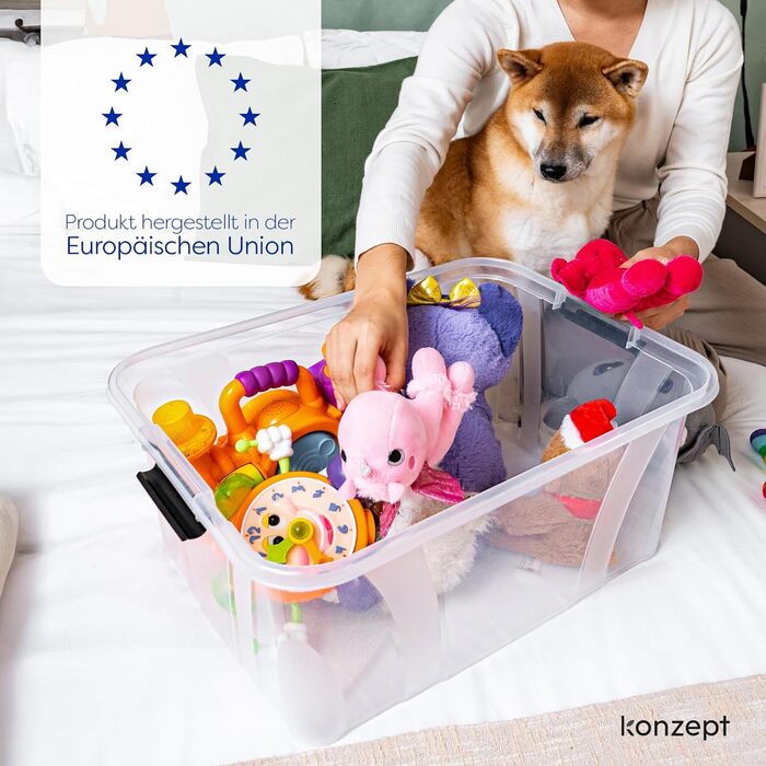 Ящик для зберігання Konzept з кришкою, 55 л, BPA-free, міцні затискачі