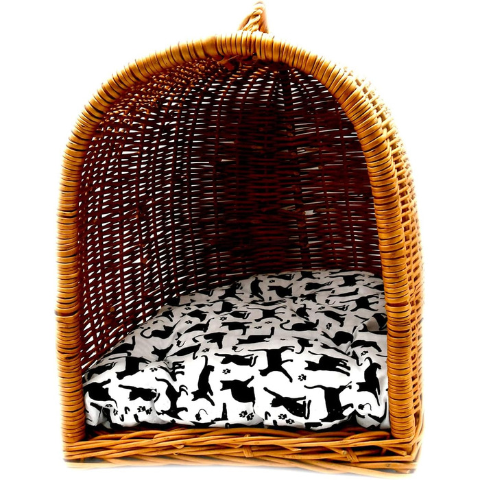 Транспортна переноска для кота MyBer® з плетіння лози, переноска для кота, котяча печера, переноска для дрібних тварин, K5-080-SK-SWKB