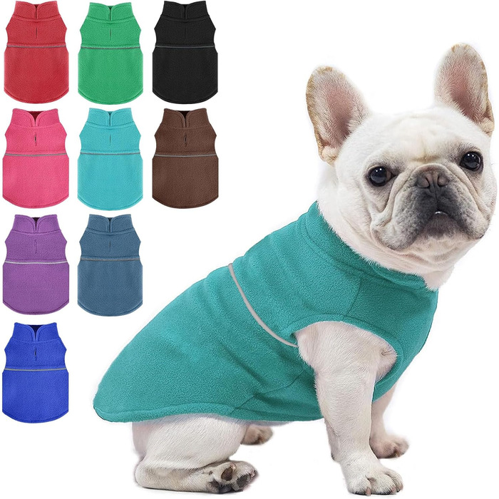 Тепла флісова жилетка для собак, пухнастий пуловер для цуценят, одяг для маленьких собак, дівчаток та хлопчиків (XXS, блакитний, зелений)