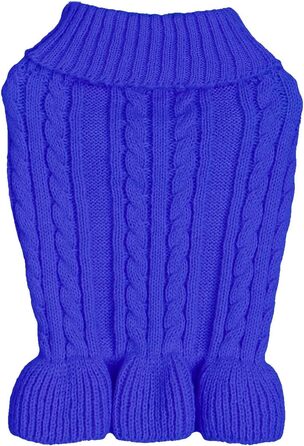 Теплий зручний пуловер для собак, розмір M, акрил, роговий комір, для собак маленьких та великих порід, 5,9–7,3 кг, темно-синій