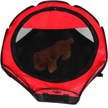 Переносний вольєр для тварин Garosa, ігровий намет для собак, котів, кроликів (червоний)