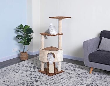 Дряпка для котів Go Pet Club F708, 116,8 см, багаторівнева когтеточка, ігровий комплекс для кішок