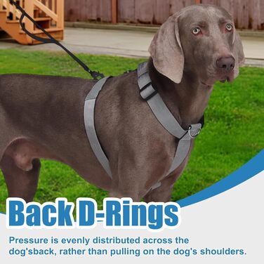 Шлейка для собак FeimaX великих порід, тактична, не тягне, дихаюча, комфортна (XL, сіра)