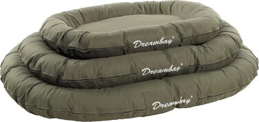 Кругле собаче ліжко Flamingo Dreambay для великих собак (Лабрадор, Голден Ретрівер), 100x75x15 см, зелене