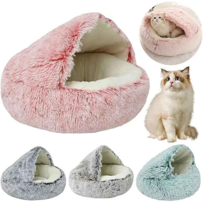 М'яке ліжко для собак та котів Zentaurus, рожеве, середнього розміру (L: 60 см, до 10 кг; M: 50 см, до 4 кг)