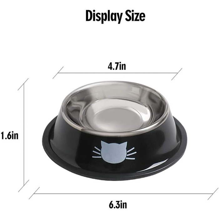 Набір мисок для котячого корму та води JochA: нержавіюча сталь, протиковзкий, легко миється, для котів та маленьких собак