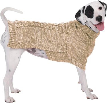 В'язаний пуловер для собак, теплий та м'який, для зими, для цуценят, підходить для собак та котів (S, Хакі)