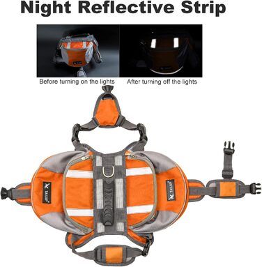 Шлейка для собак PETCUTE середнього та великого розміру, регульована, для прогулянок, тренувань, з відбиваючими елементами та ручкою (Помаранчевий, S)