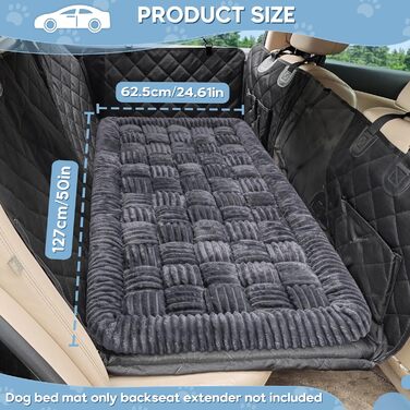 Килимок для собак у машину Loiion, захист заднього сидіння, великі породи, антиковзаюча, легко миється, зносостійкий, 127x62.5 см, темно-сірий