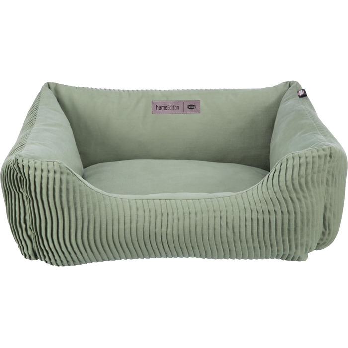 ТRIXIE Лежанка для собак Marley, 80 x 60 см, салатовий колір – зручна лежанка для середніх собак, м'який бавовняний чохол, можна прати – 37691 Salbei L 80 x 60 x 23 см