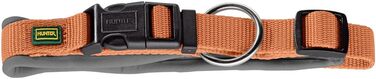 Нашийник для собак HUNTER Neopren Vario Plus, нейлон, неопрен, регульований, з поглинанням ривка, комфортний, розмір L/2,5, колір: мідний/сірий