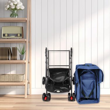 Дитяча візок для тварин, складаний бугі для собак/кішок, сірий, 50 x 70 x 95 см