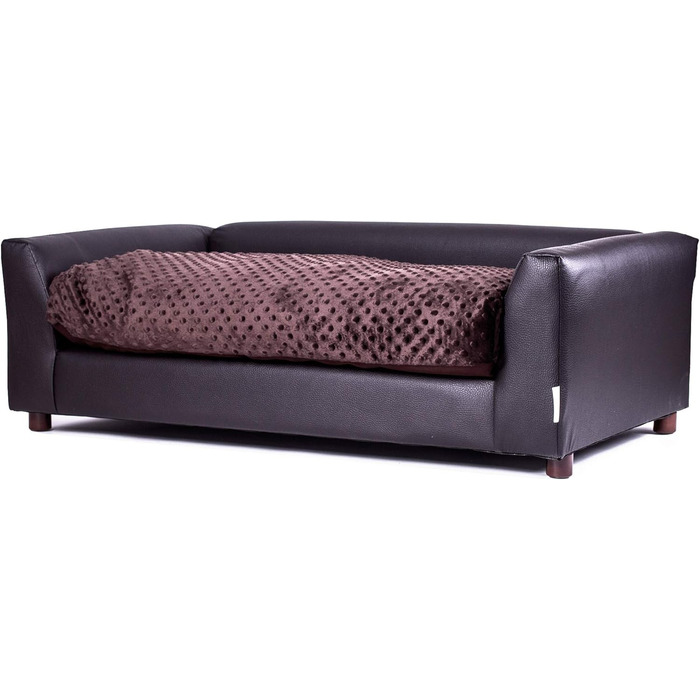 Пухнасте лежанка для домашніх тварин Deluxe, велика, 40x23x13 см, шоколадна