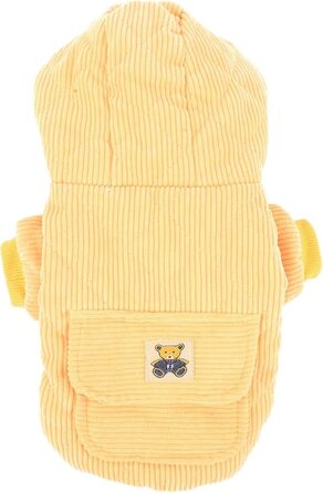 Зуена зимовий теплий пуховик для маленьких собак. М'який, з бавовни, з капюшоном. Тепла піджака для цуценят, ідеально для холодної погоди. Підходить для Чихуахуа. Колір: зелений. Розмір: S, жовтий