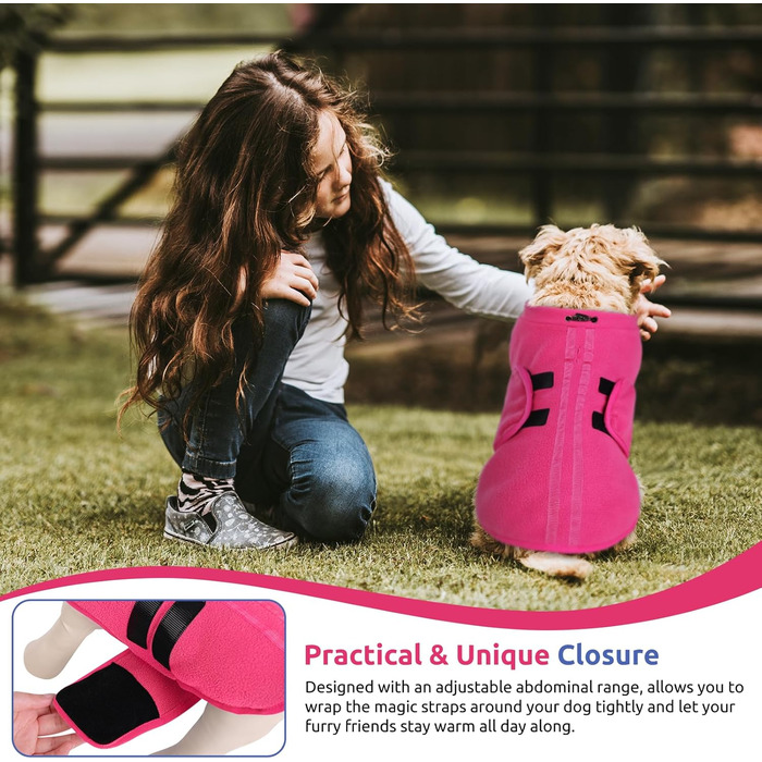 Теплий флісовий жилет для собак: рожевий, XS - жилет, сорочка для собак середніх та великих порід