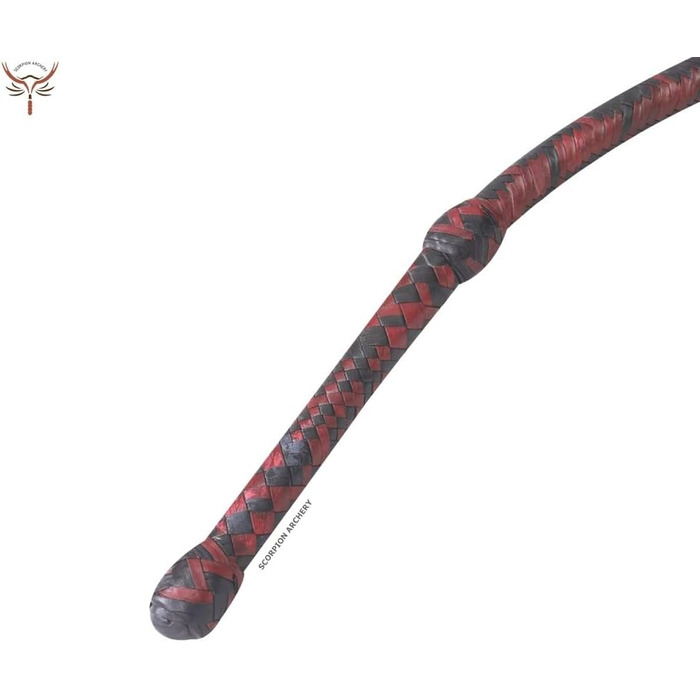 Кнут батіг шкіряний Bullwhip, 90 см / 1.8 м / 2.4 м, справжня шкіра бика, 8 кісок, чорно-червоний, з внутрішнім сердечником, подарунок для чоловіка