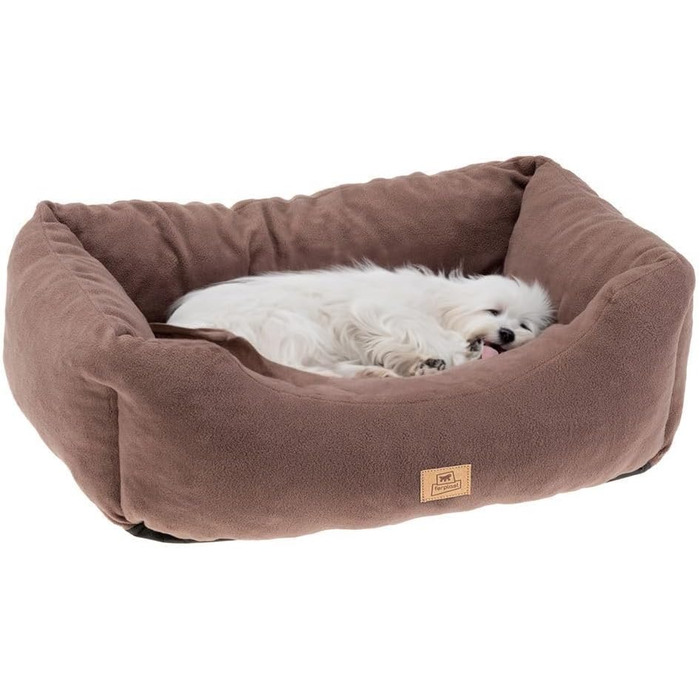 Ліжко для собак та котів Ferplast COCCOLO з м'якої мікрофлісу, Taupe, SMALL (55 x 45 x 20 см)