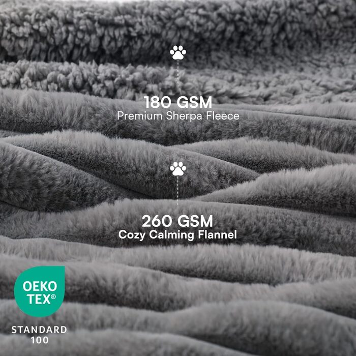 Водонепроникний килимок для собак Luciphia, великих порід, ультрам'який, заспокійливий, з коротким ворсом, флісовий, довговічний та теплий, захист меблів, для дивана, ліжка, ковдра для тварин, машинне прання, сірий - Stone Gray XL (85''x57'')