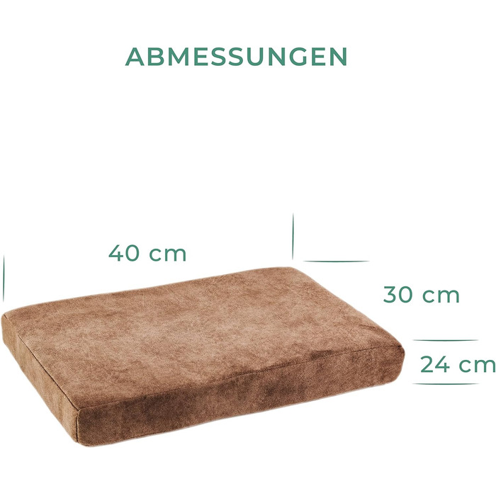 Подушка для домашніх тварин LAUBLUST, 54x37x7 см, коричнева. Аксесуари для собак, подушка для котів, лежанка для собак, подушка для кошика для собак.