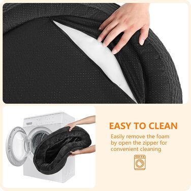 Кругле ліжко для собак та котів, зручне та миється, Ø 60 см, темно-сірий кошик для собак, ліжко-подушка, 60x60x18 см