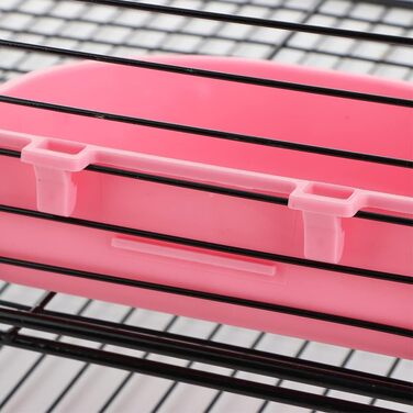 4 годівниці для кроликів та морських свинок, пластикові, підвісні, портативні (рожевий та блакитний)