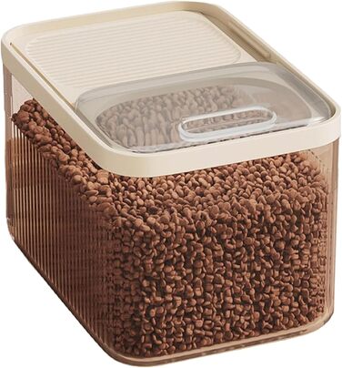 Герметичний контейнер для зберігання корму для тварин до 13,6 кг, для собак, котів та іншого корму, з мірним стаканчиком, білий (прозорий)