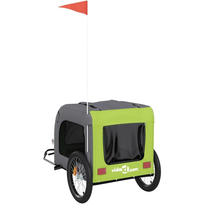 Фahrradanhänger Festnight: Причіп для велосипеда для собак чорного та сірого кольорів, 45 кг, зелено-сірий