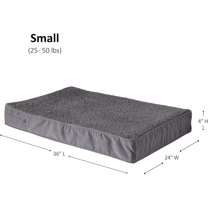 Ортопедичне собаче ліжко Happy Hounds Oscar, прямокутне, з пінополіуретану, розмір M (сірий)