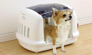 Транспортний бокс для кота Iris Ohyama 36.5L, білий, 48x32x30 см, BPA-free, міцний, легкий, для автомобіля, автобуса, тварин