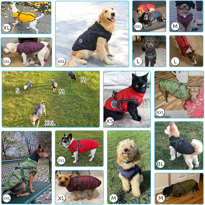 Тепла жилетка для собак на зиму - чорна, розмір M. Комфортна бавовняна жилетка з нагрудником для собак.