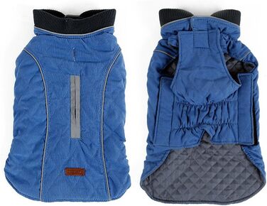 TFENG Тепла жилетка для собак з відбиваючими елементами, розмір S, блакитна